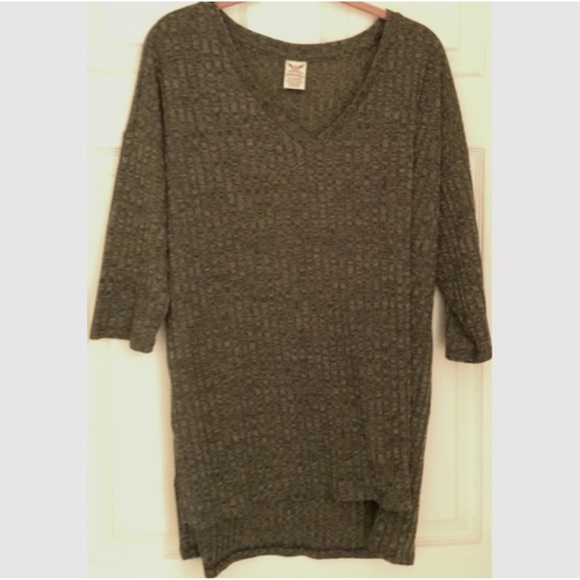 Faded Glory Green Top V-Neck Ribbed 1X 16W fits 2X - Picture 1 of 2